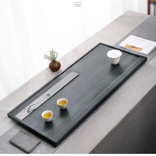 【速干 干盘面】天然整块影雕皇庭玉乌金石茶盘家用客厅石头茶海