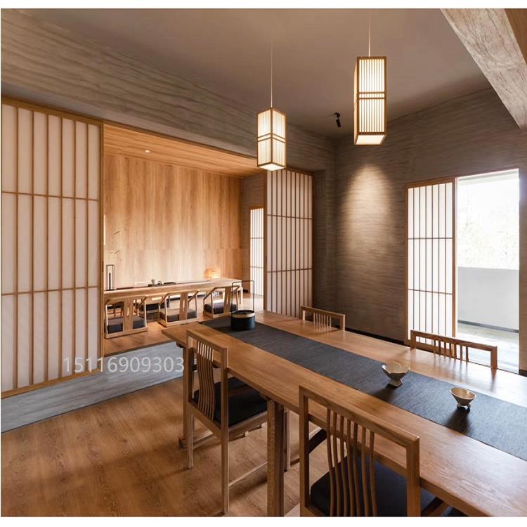 中式推拉门复古饭店茶楼隔断实木屏风折叠门移门推拉式室内可定做