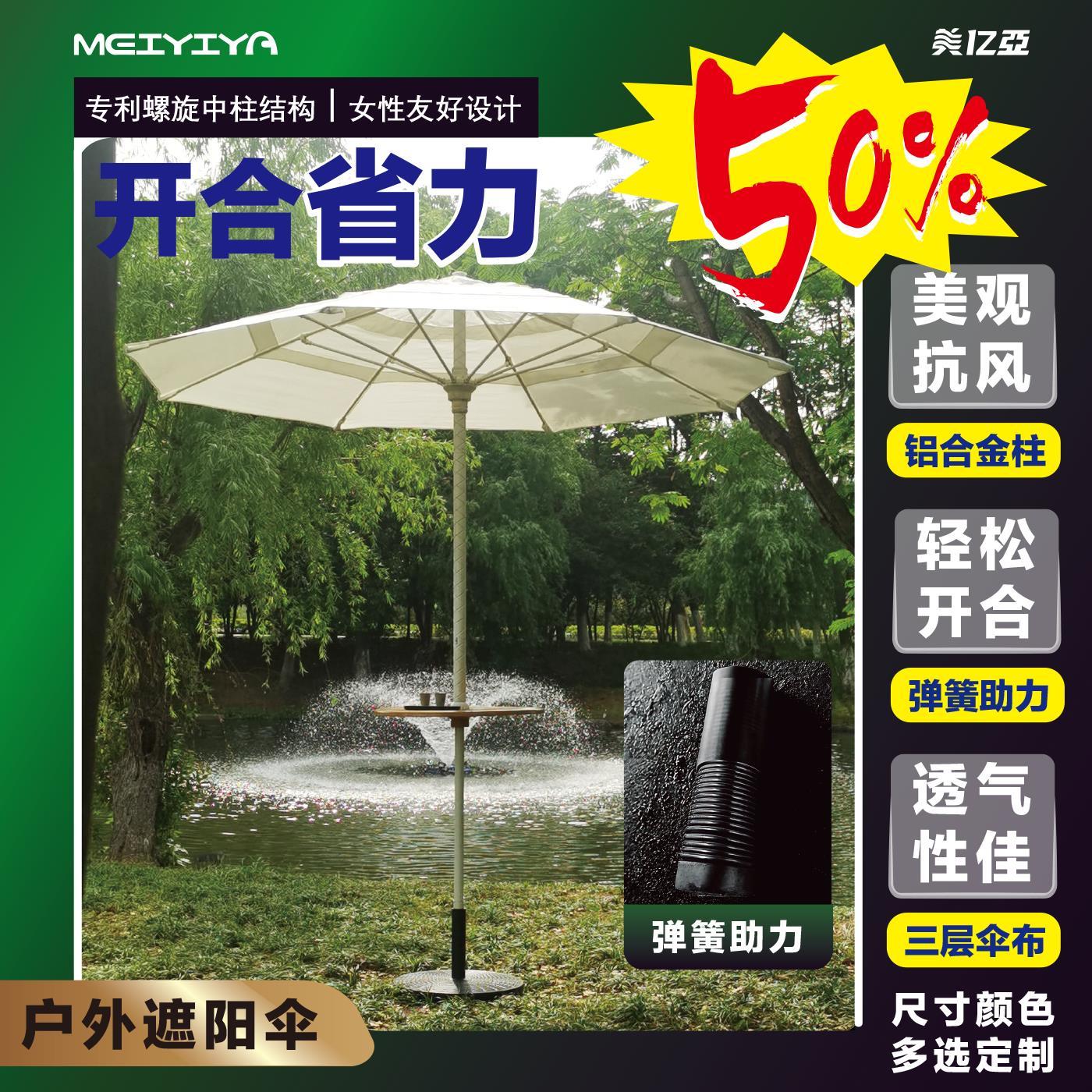 美亿亚户外遮阳伞防晒直伞防雨咖啡厅太阳伞露台T阳台花园沙滩伞