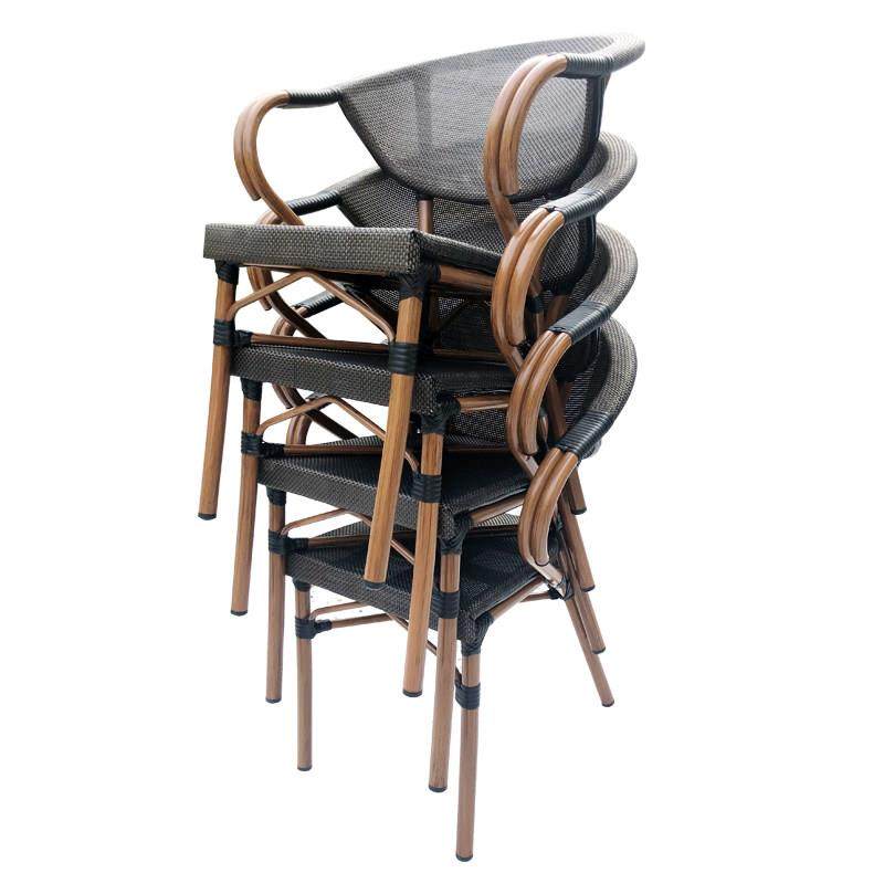 户外桌椅庭院带伞阳台藤椅三件套组合露天奶茶店咖啡厅室外休闲