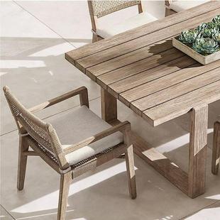 户外桌椅防腐柚木别墅庭院家具室外露天酒店花园实木休闲桌椅组合