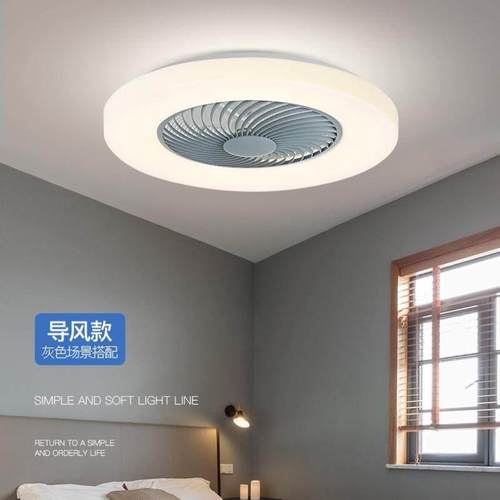 新款卧室吸顶风扇灯个性创意圆形吊灯带风扇家用客厅餐厅隐形风扇