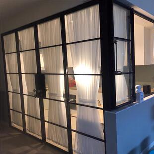 魔术贴玻璃门隔断窗绷纱免打孔绷纱帘窗帘百叶纱透光不透人硼砂帘