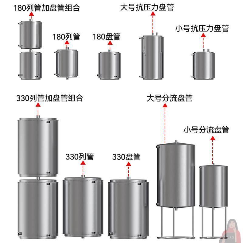 盘管冷却器热交换器列管升降温设备茶水冷冷热水蒸馏304冷凝器