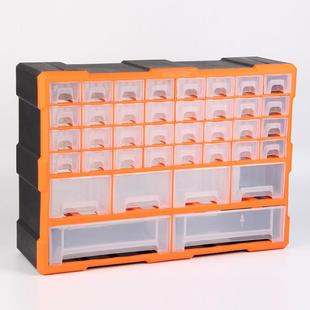 抽屉式组合件收纳箱可与塑料工具分类箱、杂项多隔间组件柜收纳架