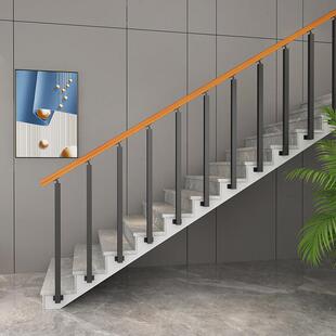 简约现代铁栏杆立柱楼梯扶手护栏平台室内阁楼自住房家用实木围栏