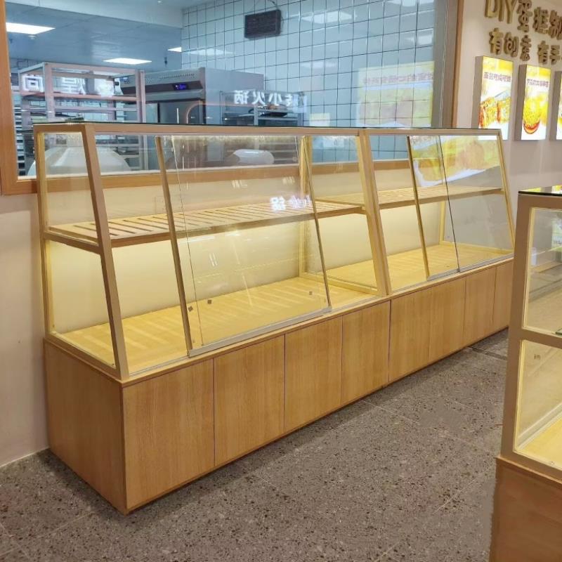 面包店展示柜商用玻璃食品展柜蛋糕西点货架烘培房边柜中岛柜定制