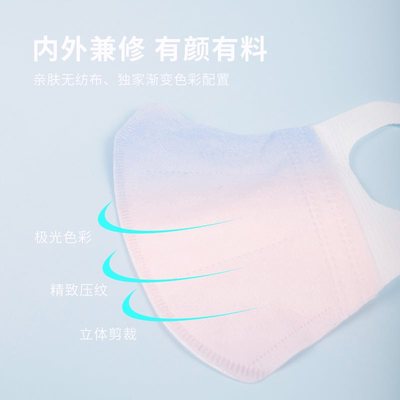 直销unifree口罩彩虹色渐变女冬季防寒保暖加厚紫色透气防尘3d立