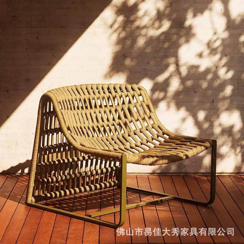 休闲户外家具店编酒藤椅WQD庭院花园绳编台藤阳椅露天室外桌椅脚