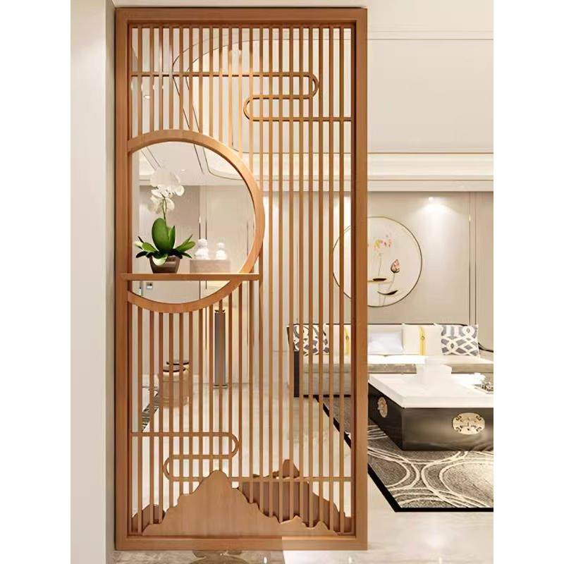 新中式铝合金屏风隔断客厅入户玄关遮挡进门正对门格栅墙装饰定制