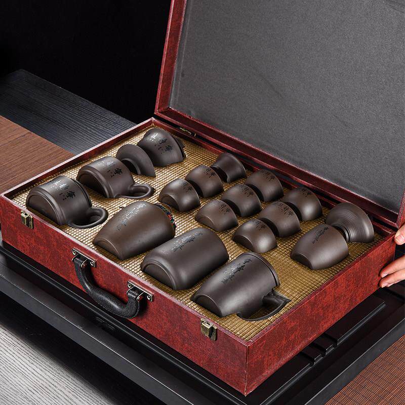 紫砂高档茶具套装家用功夫礼品礼盒客厅茶壶一整套送长辈定制logo