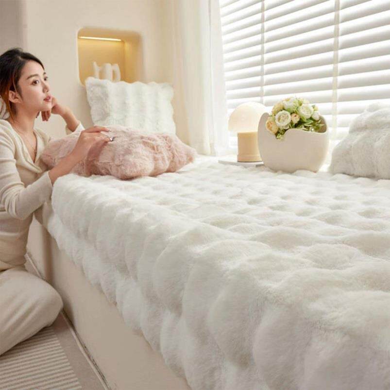ins彷兔毛地毯客厅卧室茶几床边满铺可机洗定制加厚毛绒飘窗地垫