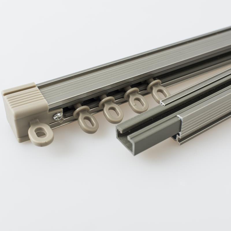 流韵加厚重型铝合金窗帘轨道纳米消音单轨双轨窗帘杆滑轨顶装侧装