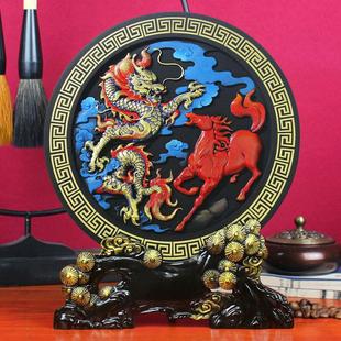 龙马精神活性炭雕工艺品电视柜酒柜书房客厅摆件家居装 饰品摆设