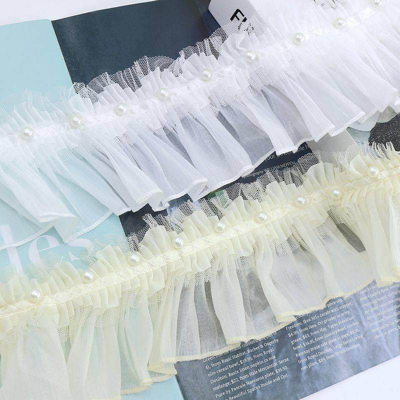 宽10cmh花边新款窗帘装饰服装花边网纱压轴木耳边 三层钉珠花边,居家布艺,花边/蕾丝,淘宝优惠券,粉丝福利购,淘宝优惠卷