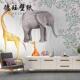 卡通大象长颈鹿无缝墙布北欧卧室儿童房背景定制壁布壁画2026新款