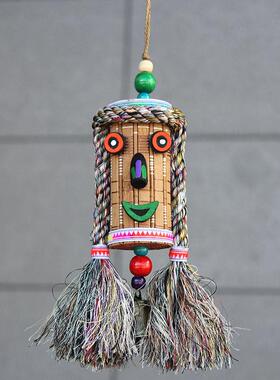 开心风铃小挂饰云南风格吞口挂件民宿卧室装饰民族特色手做饰品