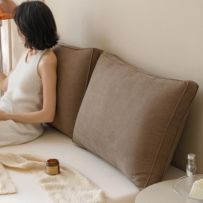 新款复古灯芯绒床头靠垫软包靠背枕榻榻米飘窗护腰靠枕舒服可拆洗