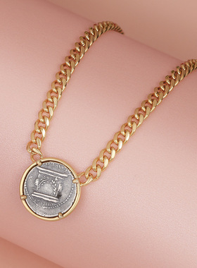 幸运女神维纳斯纯银古币项链新款