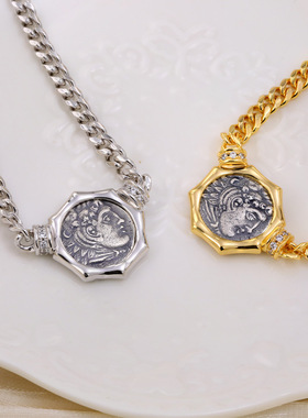 抖音直播古希腊大力神古币项链纯