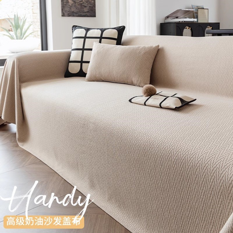 雪尼尔沙发盖布巾j2024新款全盖四季通用皮沙发套罩垫子防猫抓防
