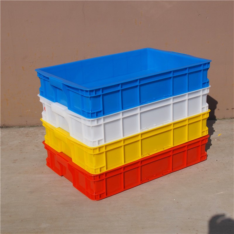 可配带盖575-i105周转箱货架堆码矮箱红黄蓝绿白色货筐635*425*11
