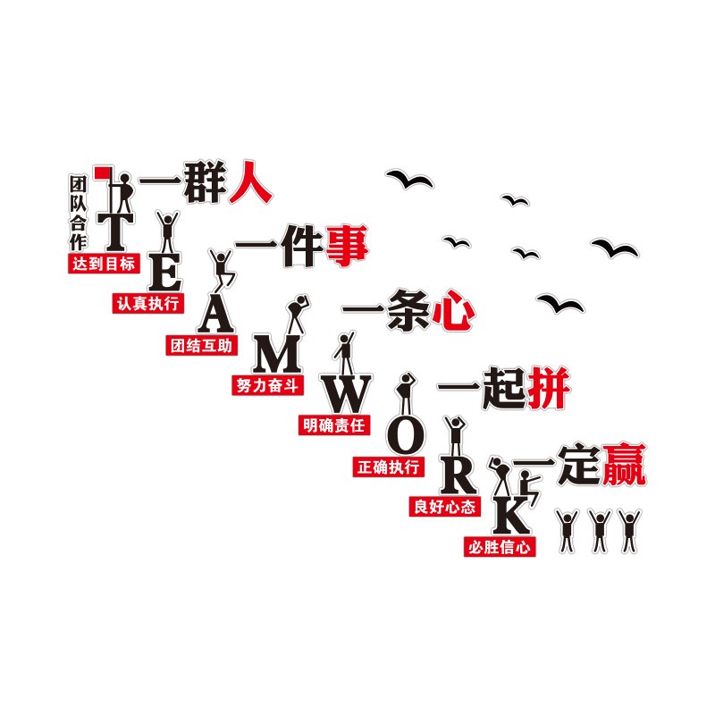公司团队励志标语墙贴办公室x墙面装饰会议室企业文化楼梯布置贴
