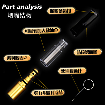 极速粗中细三用塑料烟嘴不支持6.5单层过滤焦油烟嘴滤嘴男女烟嘴