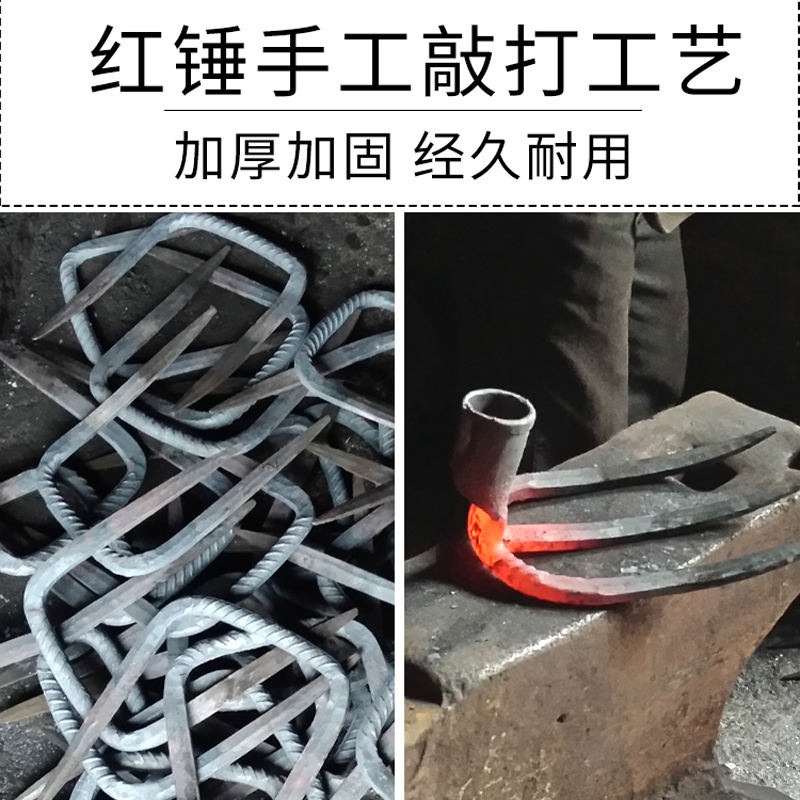 多功能农具铁耙子家用挖土种菜三齿耙农用松土工具四齿钉耙钢扒子