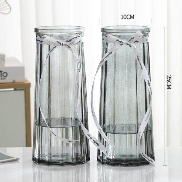 【二件套】大号玻璃花瓶透明欧式水养百合干花富贵竹花瓶插花摆件,鲜花速递/花卉仿真/绿植园艺,花瓶,淘宝优惠券,粉丝福利购,淘宝优惠卷