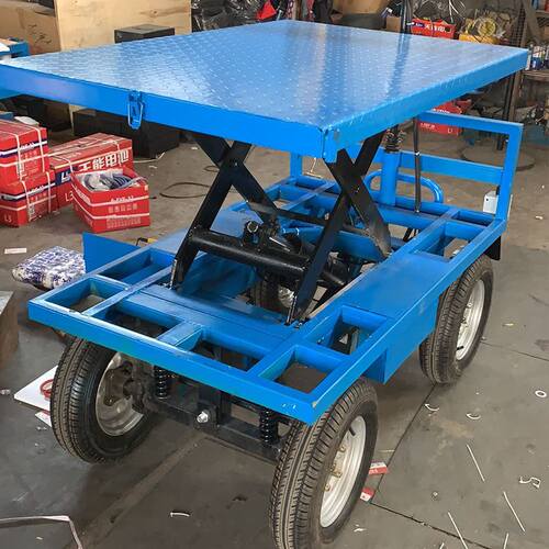 极速四轮升降平板车 电动搬运车 车间仓库周转车 电动运输车 操作