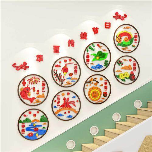 幼儿园中国传统节日主题文化墙面装饰教室环境创设布置材料墙贴画,家居饰品,文化墙贴,淘宝优惠券,粉丝福利购,淘宝优惠卷