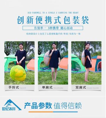 新品可携式帐篷户外野营折叠全自动帐篷3-4人沙滩简易速开双人低