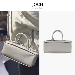 JOCH春夏2026韩版小众头层牛皮小方包手提斜挎法棍包通勤方盒子包