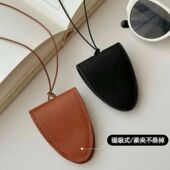 挂脖皮质眼镜包时尚 链钥匙包墨镜收纳包 挂脖卡包男女通用便携长款