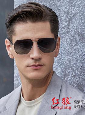 红狼新款马基塔型无螺丝无焊接尼龙偏光太阳镜夜视变色墨镜5007