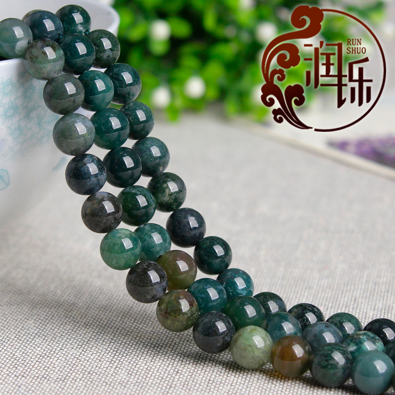 水草玛瑙散珠 圆珠 DIY饰品配件 手工半成品 串珠珠链 厂家直销
