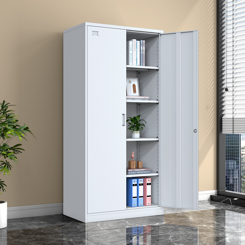 钢制办公室对开门文件柜档案资料柜铁皮带锁储物柜财务多层