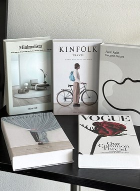 简约现代轻奢风假书仿真书v装饰摆件客厅书房卧室创意装饰拍照道