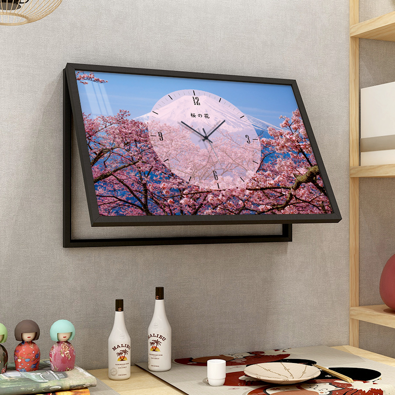 日式电表箱遮挡装饰画带钟表多媒体电闸箱弱电X箱空开箱挂画图片