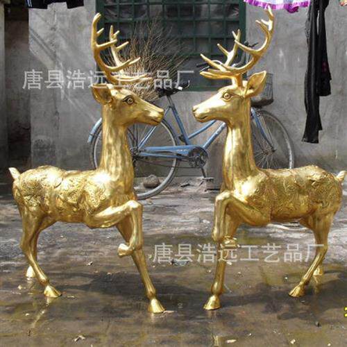 厂家制作黄铜群鹿雕塑公园景观锻铜母子鹿摆件可来厂来电咨询详谈