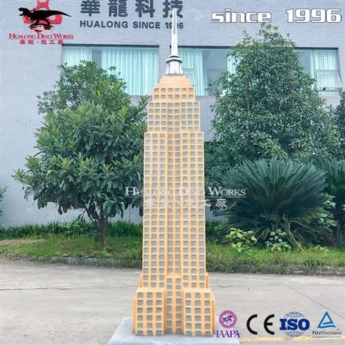 源头厂家建筑物玻璃钢微缩景观帝国大厦模型蛇年新春美陈引流摆件