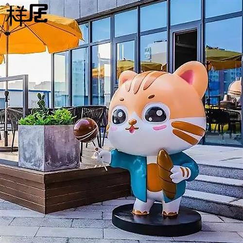 商场店铺招财猫落地玻璃钢动物雕塑摆件开业送礼商场店门装饰定制