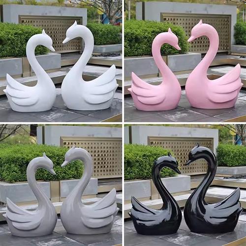 花园装饰别墅庭院户外水池草地园林景观装饰动物仿真天鹅雕塑摆件