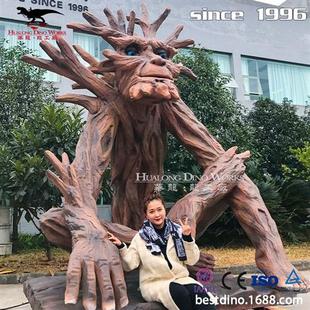 新款硅胶树人智能电动感应模型摆件节日氛围美陈可动可发声