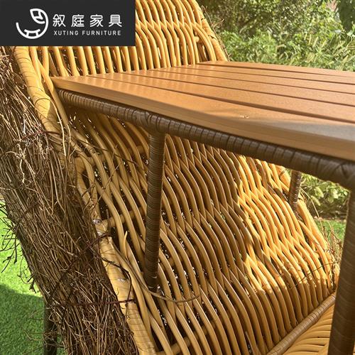 户外休闲创意藤编心型鸟巢室外花园庭院民宿别墅景区藤艺躺床家具