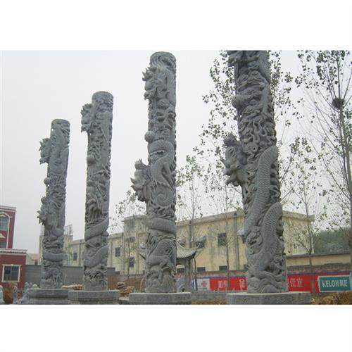 家祠石雕龙柱子厂家广场汉白玉龙柱雕塑价格景观石刻云柱图片