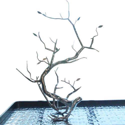 不锈钢锻造树雕塑摆件酒店样板房茶楼餐厅咖啡厅艺术树枝造型