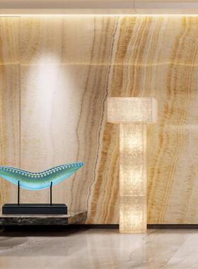 现代轻奢透明树脂雕塑售楼部酒店玄关摆件高级感抽象落地摆件定制