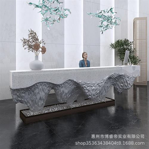 异形创意玻璃钢烤漆前台售楼部酒店接待前台酒吧吧台商场咨询台桌